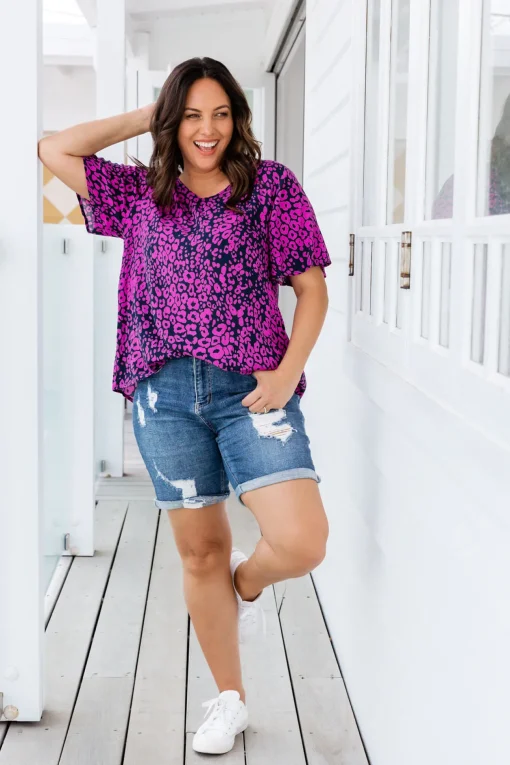 Phoebe Purple Leopard Top