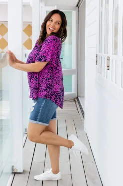 Phoebe Purple Leopard Top