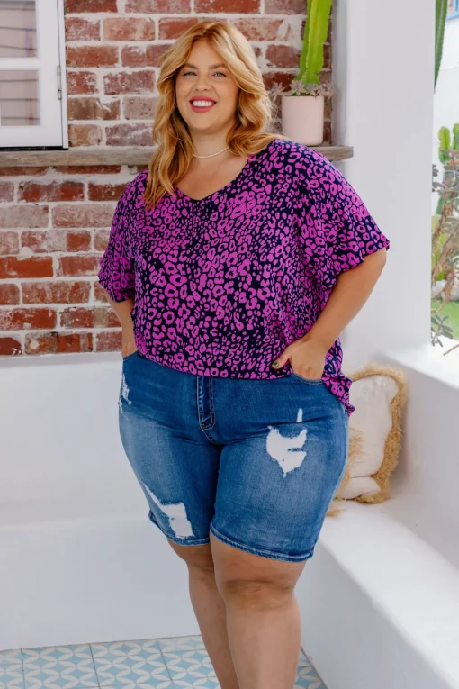 Phoebe Purple Leopard Top
