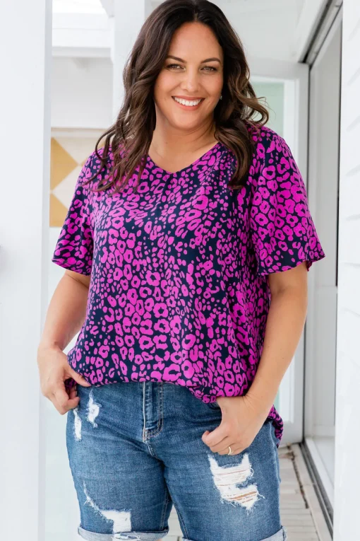 Phoebe Purple Leopard Top