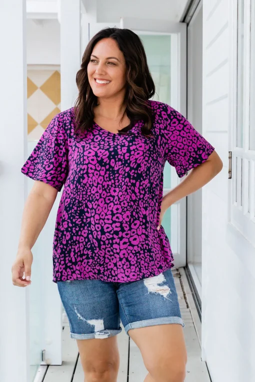 Phoebe Purple Leopard Top