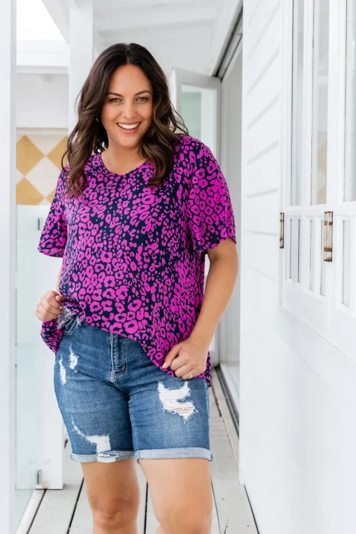 Phoebe Purple Leopard Top