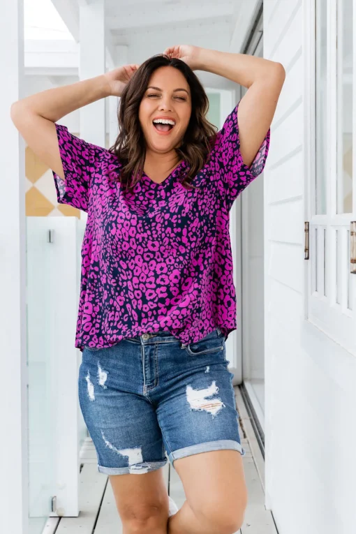 Phoebe Purple Leopard Top