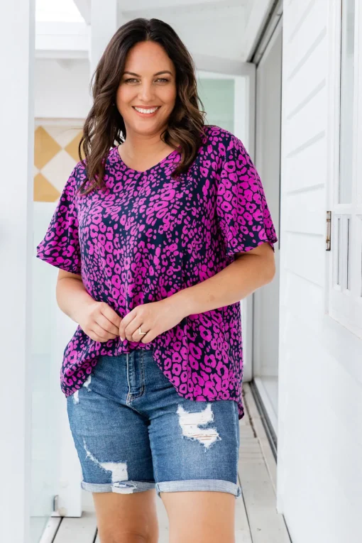 Phoebe Purple Leopard Top