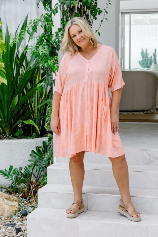 Piper Dress in Orange Sahara