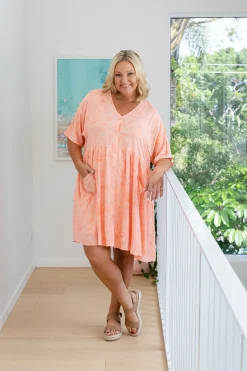 Piper Dress in Orange Sahara