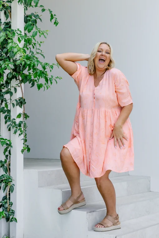 Piper Dress in Orange Sahara