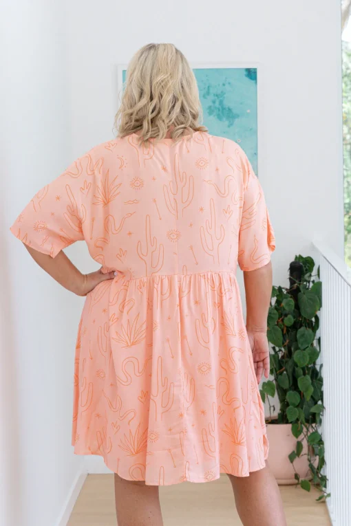 Piper Dress in Orange Sahara