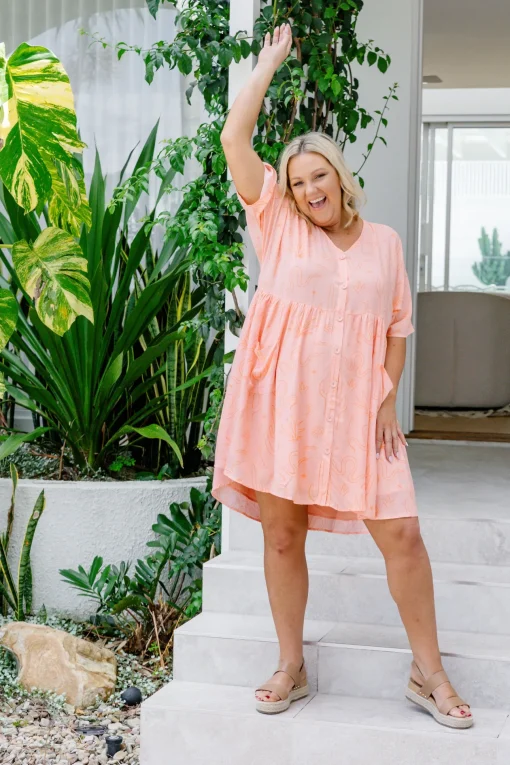Piper Dress in Orange Sahara