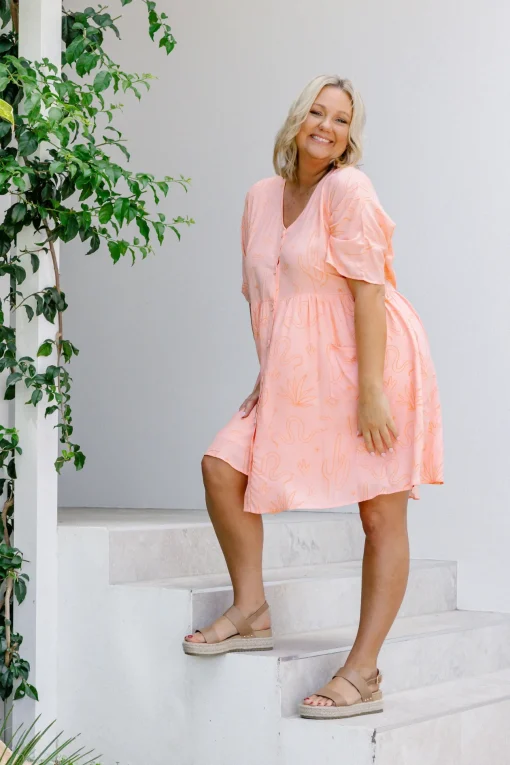 Piper Dress in Orange Sahara