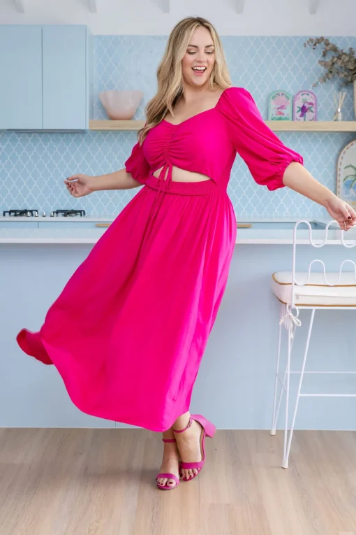 Pippa Cut Out Dress in Pink