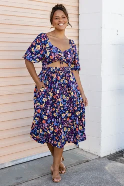 Pippa Cut Out Dress in Posie