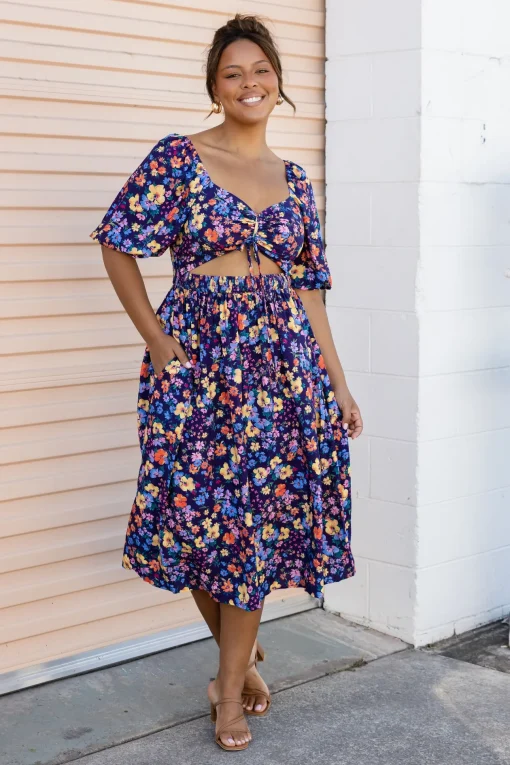 Pippa Cut Out Dress in Posie