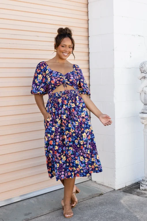 Pippa Cut Out Dress in Posie