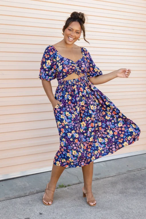 Pippa Cut Out Dress in Posie
