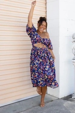 Pippa Cut Out Dress in Posie