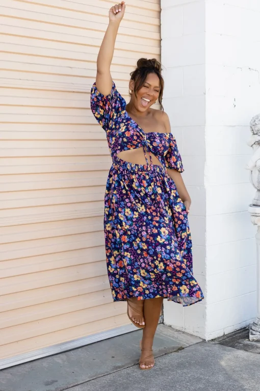 Pippa Cut Out Dress in Posie