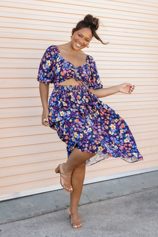 Pippa Cut Out Dress in Posie