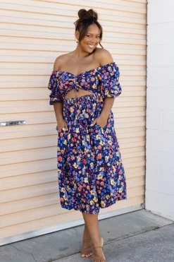 Pippa Cut Out Dress in Posie