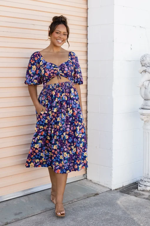 Pippa Cut Out Dress in Posie