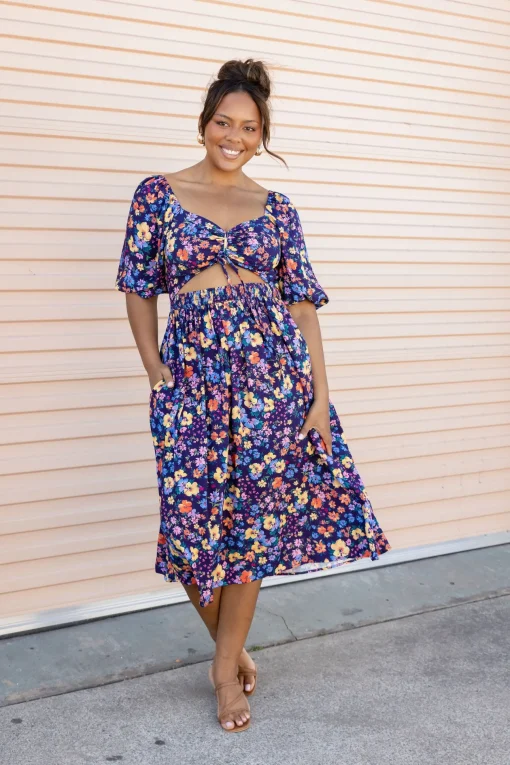 Pippa Cut Out Dress in Posie