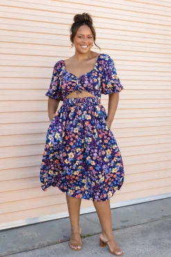 Pippa Cut Out Dress in Posie
