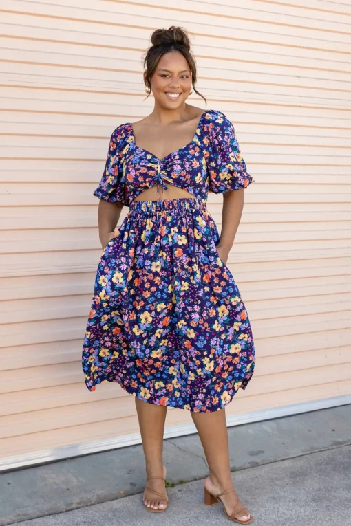 Pippa Cut Out Dress in Posie