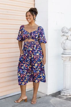 Pippa Cut Out Dress in Posie