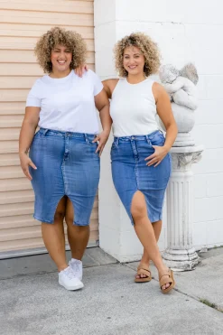 Riley Denim Midi Skirt