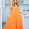 Ronnie Maxi Dress in Orange
