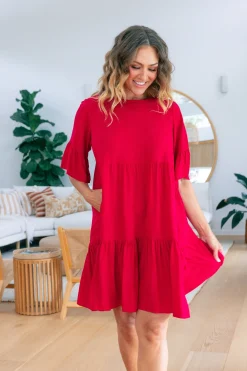 Sadie Dress in Red