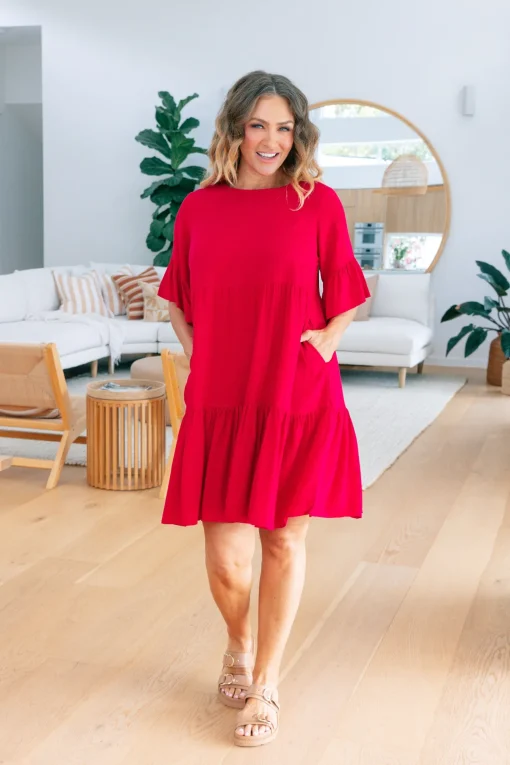 Sadie Dress in Red
