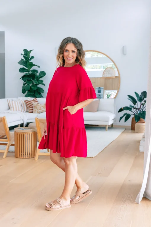 Sadie Dress in Red