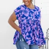 Sally Top in Blue & Purple