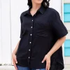 Samara Linen Blend Shirt in Black