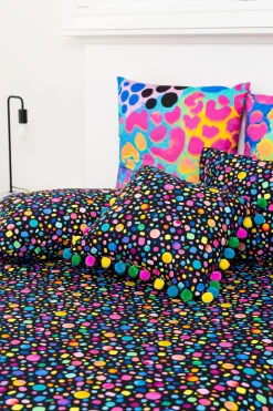 Sleep Bright Black Pebble Sheet Set by Kasey Rainbow