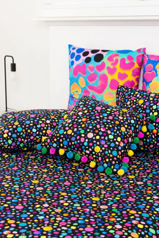 Sleep Bright Black Pebble Sheet Set by Kasey Rainbow