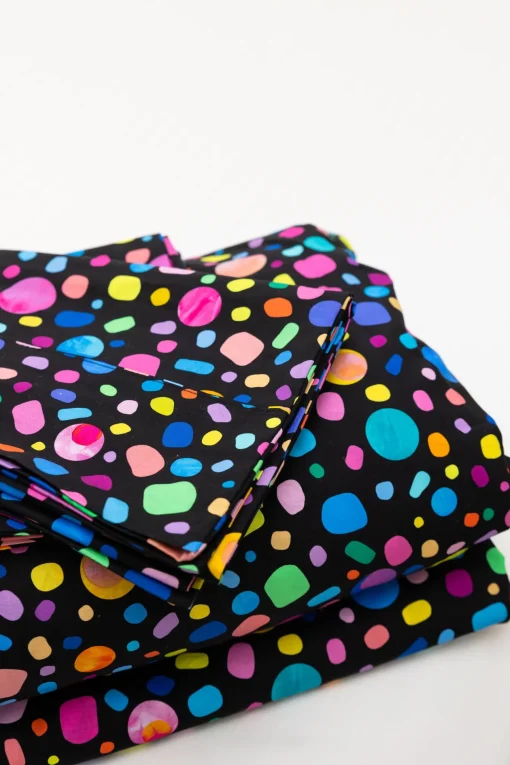 Sleep Bright Black Pebble Sheet Set by Kasey Rainbow