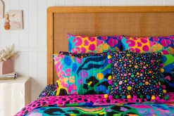 Sleep Bright Black Pebble Pom Pom Filled Cushion by Kasey Rainbow