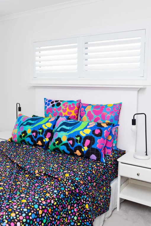 Sleep Bright Black Pebble Sheet Set by Kasey Rainbow