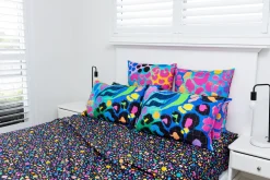 Sleep Bright Black Pebble Sheet Set by Kasey Rainbow