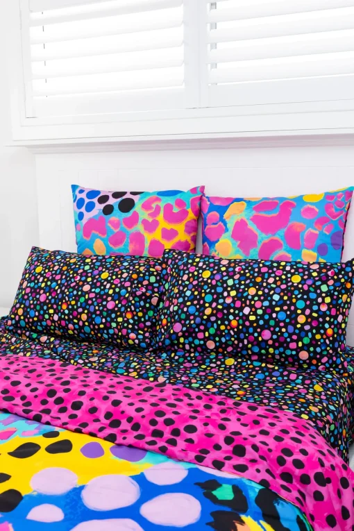 Sleep Bright Black Pebble Sheet Set by Kasey Rainbow
