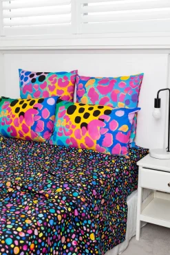 Sleep Bright Black Pebble Sheet Set by Kasey Rainbow