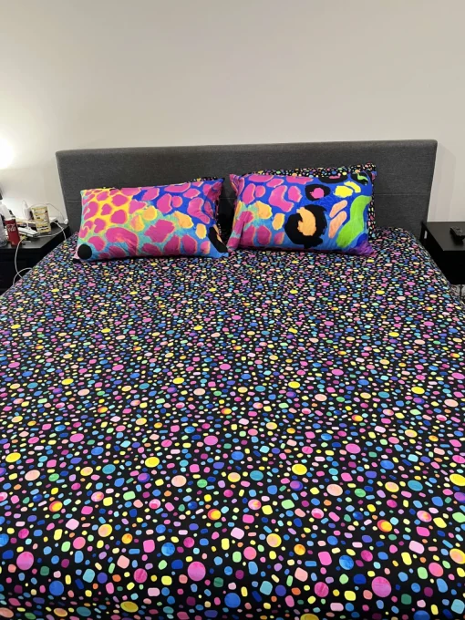 Sleep Bright Black Pebble Sheet Set by Kasey Rainbow