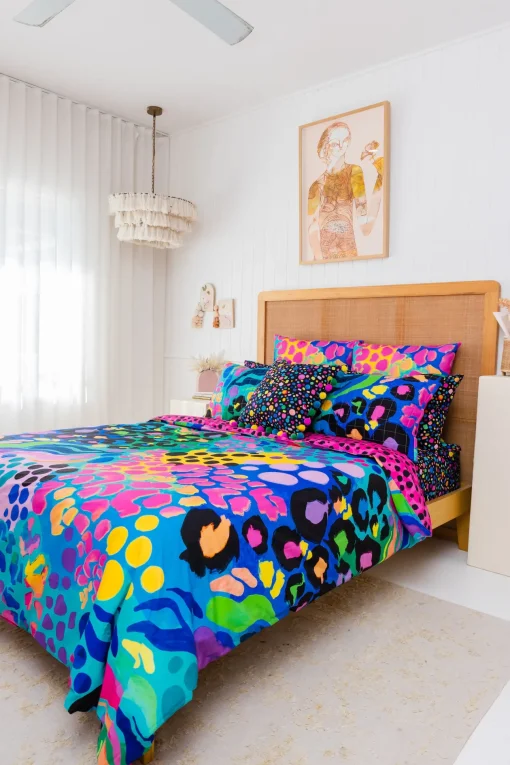 Sleep Bright Electric Leopard Quilt Cover Set by Kasey Rainbow