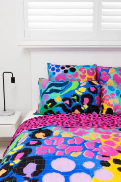 Sleep Bright Electric Leopard Quilted Coverlet Set by Kasey Rainbow