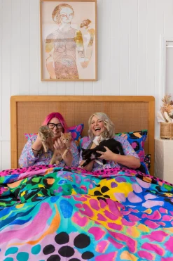 Sleep Bright Electric Leopard Quilt Cover Set by Kasey Rainbow