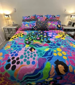 Sleep Bright Electric Leopard Quilted Coverlet Set by Kasey Rainbow
