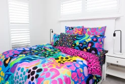 Sleep Bright Electric Leopard Quilt Cover Set by Kasey Rainbow