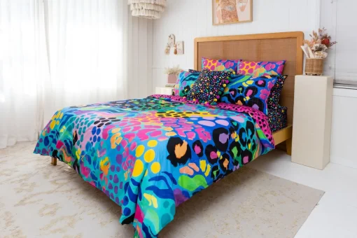 Sleep Bright Electric Leopard Quilt Cover Set by Kasey Rainbow
